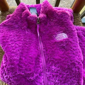 The North Face fuzzy fleece girls M 10-12 purple